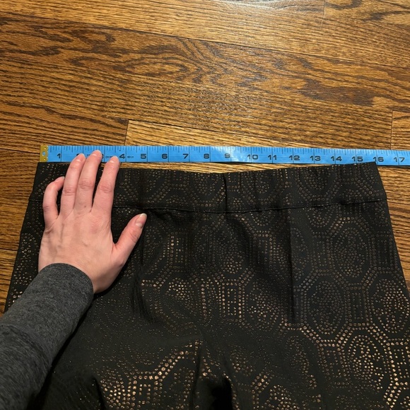 D. Exterior | Metallic Jacquard Pants Brocade Black Bronze‎ Sz 46/10 - Picture 5 of 7